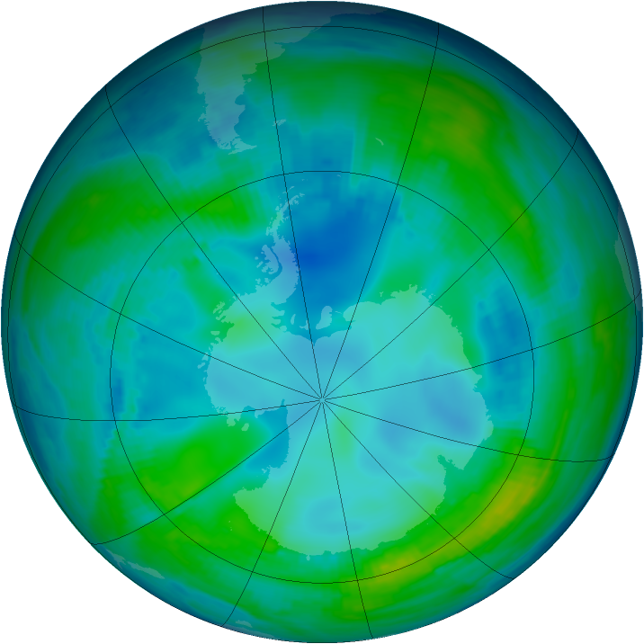 Antarctic ozone map for 14 May 1998
